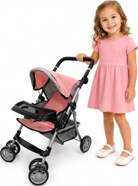 Ace toys עגלת בובה יוקרתית עם מגש מסדרת רויאל בייבי – דגם ליה