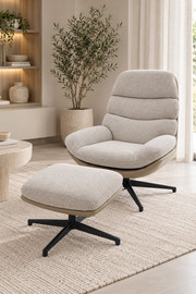 eurohome כורסא והדום דגם רילאקס פרימו אבן