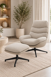 eurohome כורסא והדום דגם רילאקס פרימו בז'