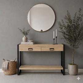 eurohome קונסולה עץ מלא דגם מיה 80*35*120 3123