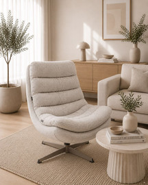 eurohome כורסא דגם קומפורט מסתובבת בצבע אבן