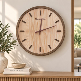 eurohome שעון 50 סמ עץ דגם 55493-2