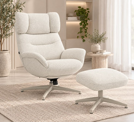 eurohome כורסא דגם ליה שמנת + הדום