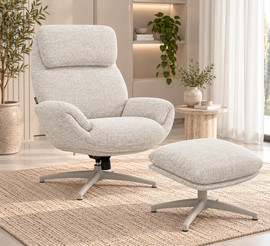 eurohome כורסא דגם אמילי אבן + הדום