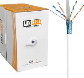 Fibertech כבל רשת מסוכך CAT6 (תוף משיכה 305 מטר)