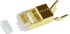 Fibertech קונקטור רשת זכר עם תושבת CAT7/CAT6A (חבילה 10 יח)