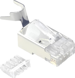 Fibertech קונקטור רשת זכר עם תושבת CAT7/CAT6A (חבילה 100 יח)