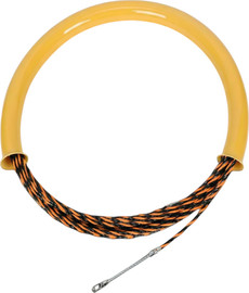 Fibertech סטלבנד כתום שחור שזור 4.5 מ״מ עם צינור נשיאה (50 מטר)