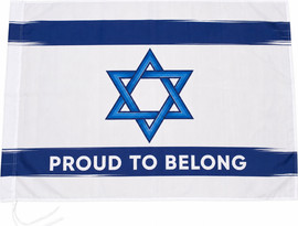 ChinaTrading 365 דגל ישראל 80×110 איכותי עם כיתוב | דגל ישראל PROUD TO BELONG
