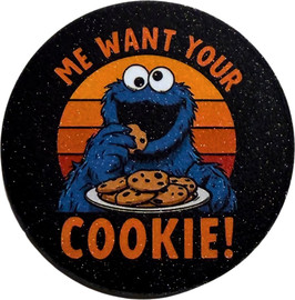 Anime Market סיכת בקוטר 58 מ״מ – Cookie Monster “Me Want Cookie!”