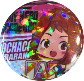 Anime Market סיכת אוצ’קו אורראקה מנצנצת | My Hero Academia | קוטר 58 מ”מ – מתנה מושלמת לאוהבי אנימה