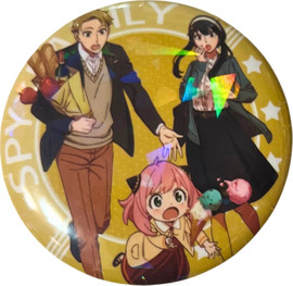 Anime Market סיכת משפחת פורג’ר מנצנצת – לויד, אניה ויור ביחד! מ־Spy x Family בקוטר 58 מ”מ — עיצוב שני