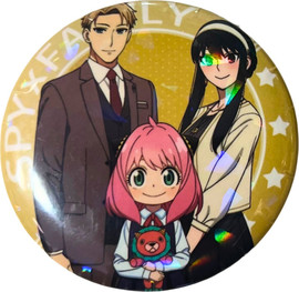 Anime Market סיכת משפחת פורג’ר מנצנצת – לויד, אניה ויור ביחד! מ־Spy x Family בקוטר 58 מ”מ — עיצוב שלישי