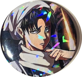 Anime Market סיכת לוי מנקה – Attack on Titan | סיכת אספנות מנצנצת 58 מ”מ