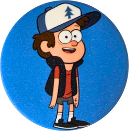 Anime Market סיכת דיפר פיינס – Gravity Falls | רקע כחול | סיכה מנצנצת 58 מ״מ