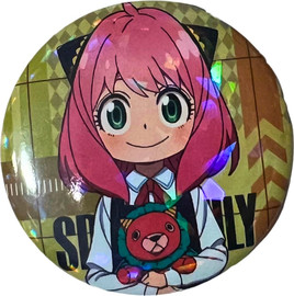 Anime Market סיכת אניה פורג’ר מנצנצת – סיכת אנימה חמודה מ-Spy x Family בקוטר 58 מ”מ — עיצוב ראשון