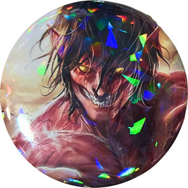 Anime Market סיכת ארן בצורת טיטאן – Attack on Titan | סיכת אספנות מנצנצת 58 מ”מ — סט של שניהם