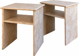 jcrhome שידת צד מיטה - שיש טרוורטין