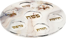 הכל כלול מגש פסח עגול אקריליק 35×35 ס״מ — דגם RIVIERA