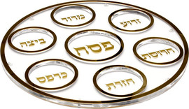 הכל כלול מגש פסח עגול אקריליק 35×35 ס״מ — אפור