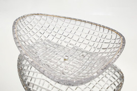 CRYSTALINE קערת פירות פס זהב CRYSTALINE 39×29×7 ס״מ