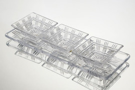 הכל כלול קברט הגשה 4 חלקים CRYSTALINE: 3 קעריות 12×12×4.5 ס״מ ומגש 42×15×2 ס״מ