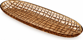 CRYSTALINE צלחת אינגליש קייק ענבר זהב CRYSTALINE 40×14×3 ס״מ