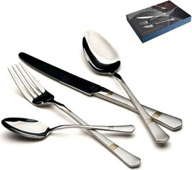 הכל כלול סט סכו"ם 24 חלקים + זהב NICE inox304