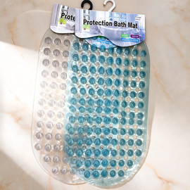הכל כלול שטיחון מקלחת מבועבע עם ואקום - תכלת