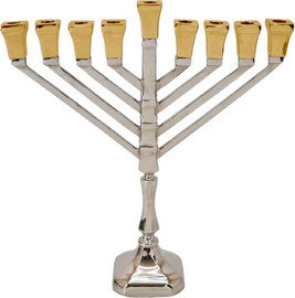 הכל כלול חנוכיה פליז — דגם EMERSON - NICKEL GOLD