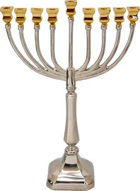 הכל כלול חנוכיה פליז - 37×14×52 ס״מ