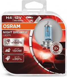 פנסים פלוס סט מנורות H4 150% 12V OSRAM