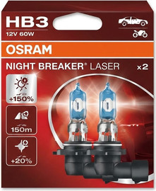 פנסים פלוס סט מנורות HB3 (9005) 12V 150% OSRAM