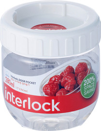 Lock & Lock צנצנת פלסטיק מתחברת אינטרלוק 280 מל Lock & Lock INL202 קוטר: 7.7 סמ גובה: 9.4 סמ דגם