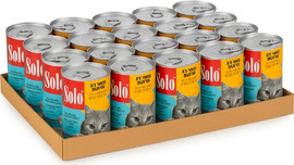 PLAISIR מגש סולו Solo מעדן לחתולים נתחי דג ברוטב - 400 גרם * 24 יח'