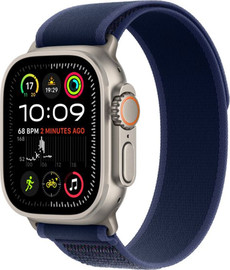 APPLE שעון חכם Apple Watch Ultra 2 49mm Titanium Case Trail Loop GPS + Cellular - מידה S/M - צבע רצועה שחור כחול