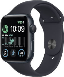APPLE שעון חכם Apple Watch SE 2nd Gen 44mm Aluminum Case Sport Band GPS אפל דור 2 2022 שחור