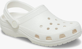 Crocs Crocs Classic Glitter Clog - כפכפי קלוג קרוקס נצנצים לנשים בצבע לבן