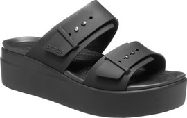 Crocs Crocs Brooklyn Sandal LowWdg W - כפכפי פלטפורמה ברוקלין לנשים בצבע שחור
