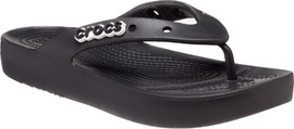 Crocs Crocs Classic Platform Flip - כפכפי אצבע קרוקס פלטפורמה בצבע שחור לנשים