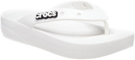 Crocs Crocs Classic Platform Flip - כפכפי אצבע קרוקס פלטפורמה בצבע לבן לנשים