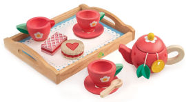 Tender Leaf Toys סט להגשת תה מעץ עם מגש