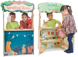 Tender Leaf Toys חנות WOODLAND ותאטרון בובות עץ לילדים