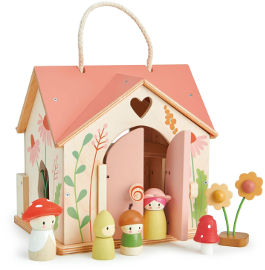 Tender Leaf Toys בית בובות נייד - קוטג' עץ הסיסם