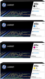 HP סט 4 טונרים מקוריים HP 415X W2030X/W2031X/W2032X/W2033X (תפוקת עמודים בשחור 7,500 דף ובצבע 6,000 דף)