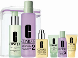 CLINIQUE GREAT SKIN ANYWHERE מארז שלושת השלבים סבון פנים + מי פנים + קרם לחות