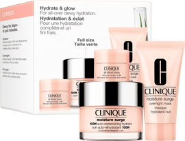 CLINIQUE MOISTURIZER SURGE סט קרם לחות + מסכת לחות ללילה + קרם עיניים