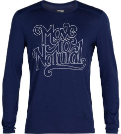 Icebreaker חולצה תרמית ארוכה לגברים M 200 Oasis L/S Move To Natural