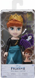 Jakks Pacific בובת המלכה אנה הקטנה 15 סמ עם מסרק – דיסני לשבור את הקרח 2