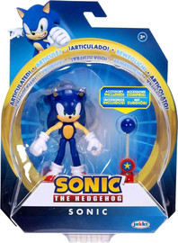 Jakks Pacific בובת סוניק הקיפוד 4 אינץ כולל פעמון צקפוינט | Sonic The Hedgehog With Blue Checkpoint